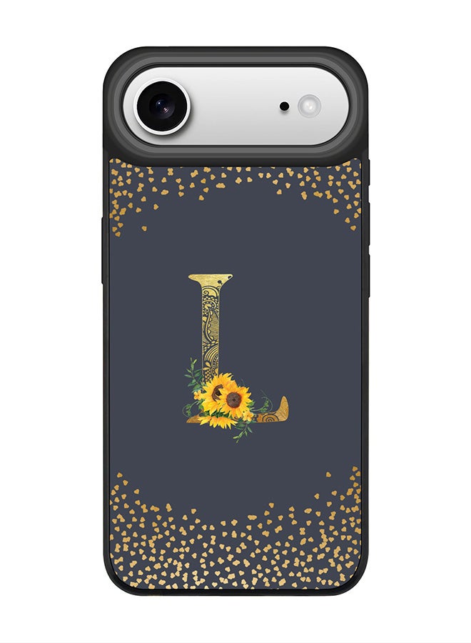 Stylizedd iPhone Air Case, [Compatible with MagSafe] Slim Magnetic cover Phone Case iPhone Air -Custom Floral Monogram - L  (Grey ) - Image 1