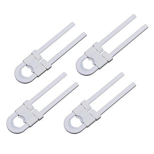 Syga Sliding Child Safety Cabinet Locks, U Shaped Baby Proof Cupboard Kitchen Lock, Childproof Cabinet Latch Kid Safety for Knobs and Handles Home Furniture Door,Pack of 4 - Image 1