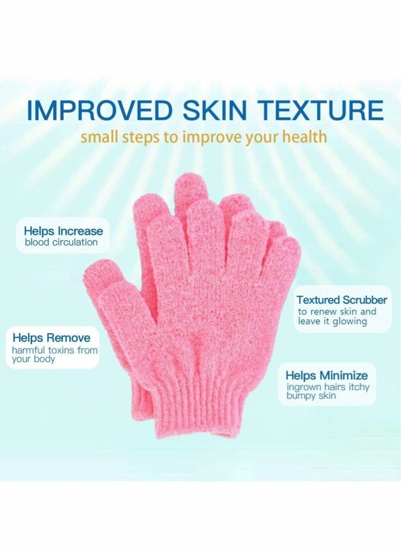 4 Pairs Exfoliating Gloves - Premium Scrub Wash Mitt For Shower,Spa,Massage And Body Scrubs - Spa Exfoliation Accessories For Men And Women - Image 2