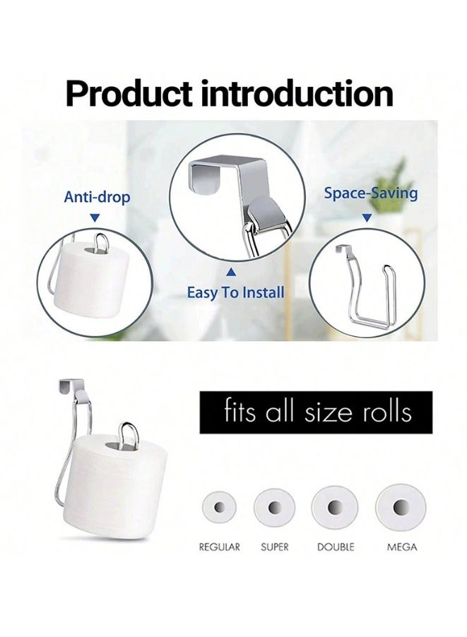 Sisily Wall Mounted Toilet Roll Paper Holder Punch-free Stainless Steel Tissue Storage Holder Creative Hanging Roll Paper Hanger Home - Image 4