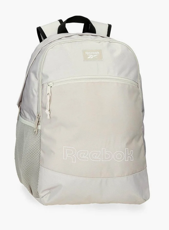 ريبوك Logo Print School Backpack with Adjustable Straps and Zip Closure - 38x19x43 cm