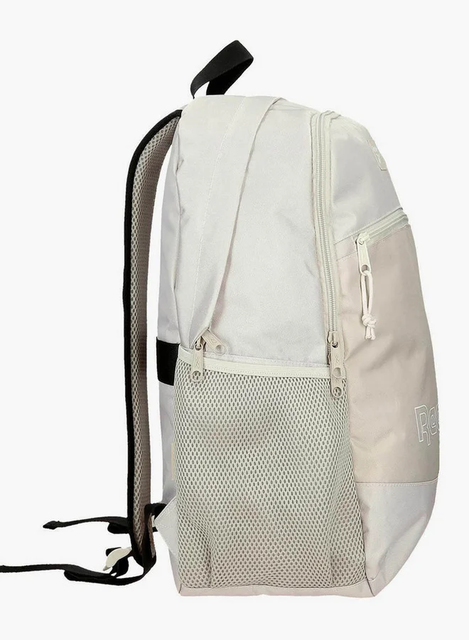 ريبوك Logo Print School Backpack with Adjustable Straps and Zip Closure - 38x19x43 cm