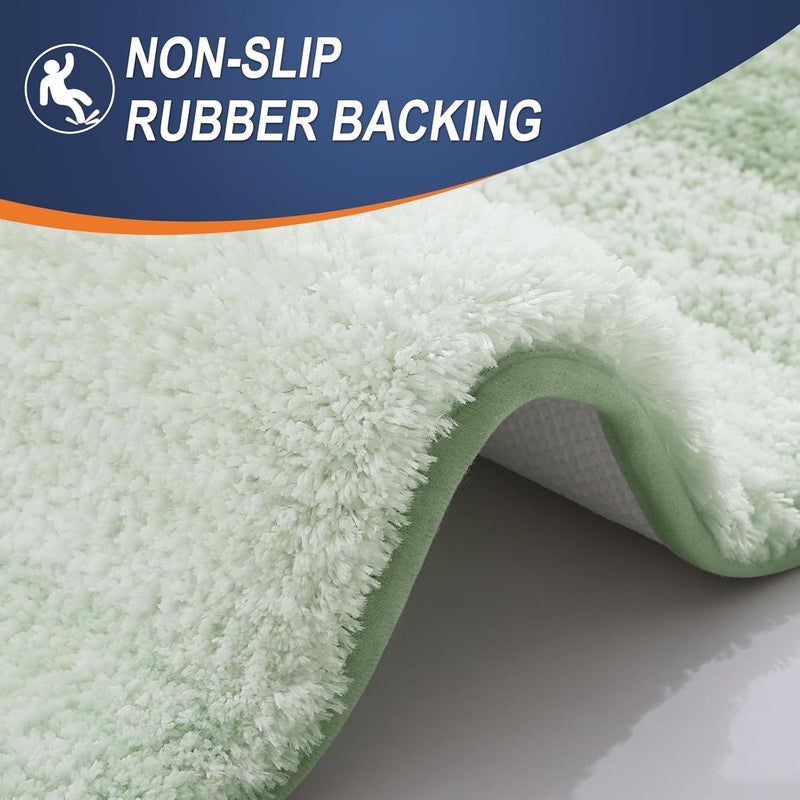 OLANLY Bathroom Rugs Mat 24x16, Extra Soft Absorbent Microfiber Bath Rugs, Rubber Backing, Quick Dry, Machine Washable Bath Mats for Bathroom Floor, Tub and Shower, Home Decor Accessories, Sage Green - Image 5
