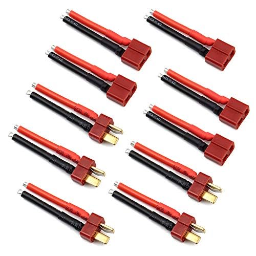 elechawk 5 أزواج من موصلات T Plug أنثوية وذكورية Deans مع سلك سيليكون 14AWG لبطارية RC Lipo كابل الطائرة بدون طيار - Image 2