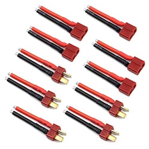 elechawk 5 أزواج من موصلات T Plug أنثوية وذكورية Deans مع سلك سيليكون 14AWG لبطارية RC Lipo كابل الطائرة بدون طيار - Image 1