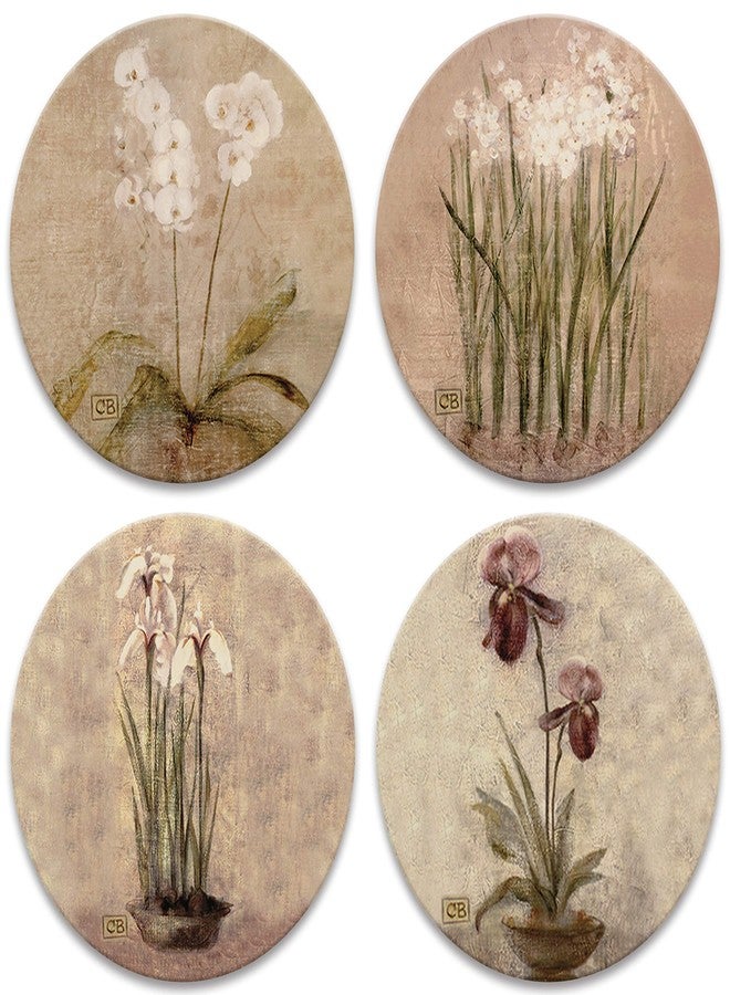 CoasterStone Subtle Flowers Absorbent Coasters, 4-1/4-Inch, Set of 4 - Image 1