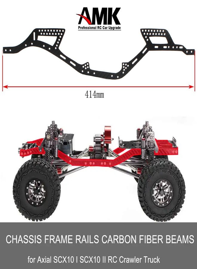 AMK Carbon Fiber LCG Chassis Rails, Gen2 RC Frame Rails for 1/10 RC Rock Crawle, 72g Lightweight Thickened for 1/10 RC Rock Crawler Axial SCX10 I II Upgrade Parts (Only Gen2 Rails) - Image 3