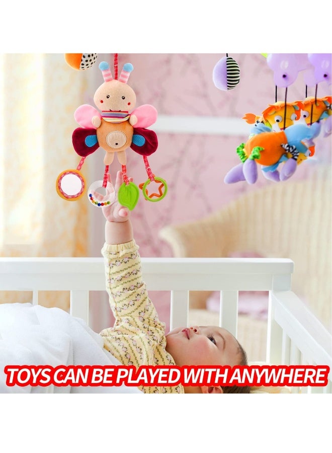 Baby Pram Pushchair Toys Newborn Sensory Soft Plush Early Development Stroller Toys Hanging Toy with Clip-on Pushchair Baby Rattles Toys - Image 5