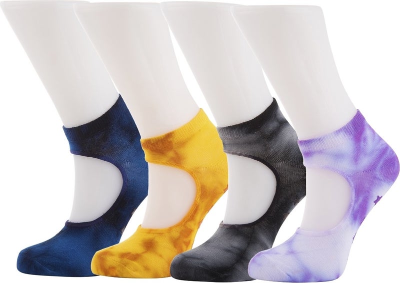 4-Piece Batik Pattern Yoga Pilates Socks