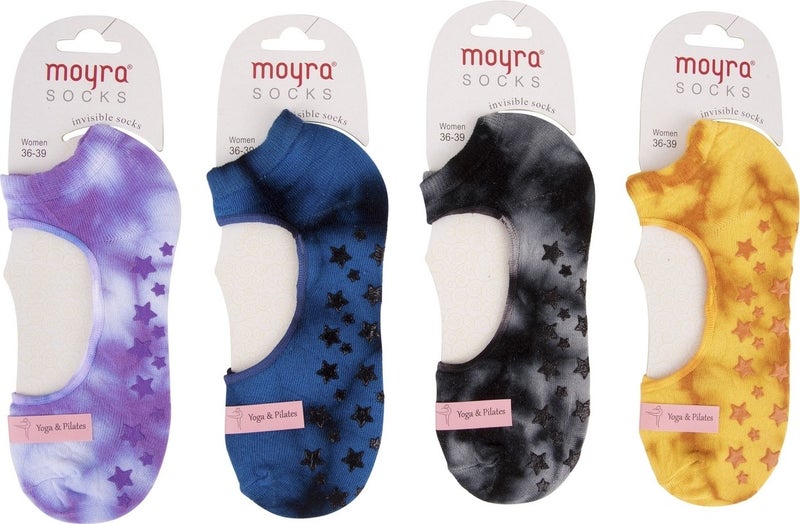 4-Piece Batik Pattern Yoga Pilates Socks