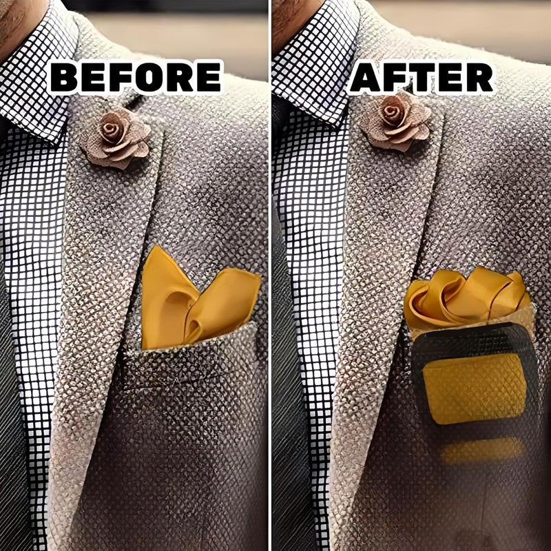 ChicAbode 4 Pieces Pocket Square Holder for Men, Lightweight Handkerchief Fixing Clips, Suit Tuxedo Accessory Organizer for Wedding Business Formal Outfits - Image 3