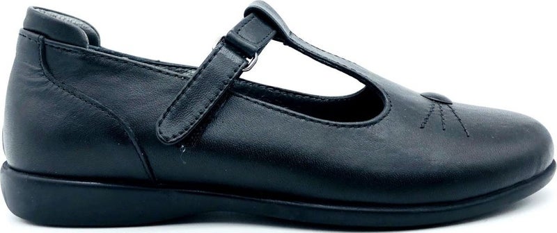 Nubebe Cat Motif Classic School Shoes Black  - Image 1