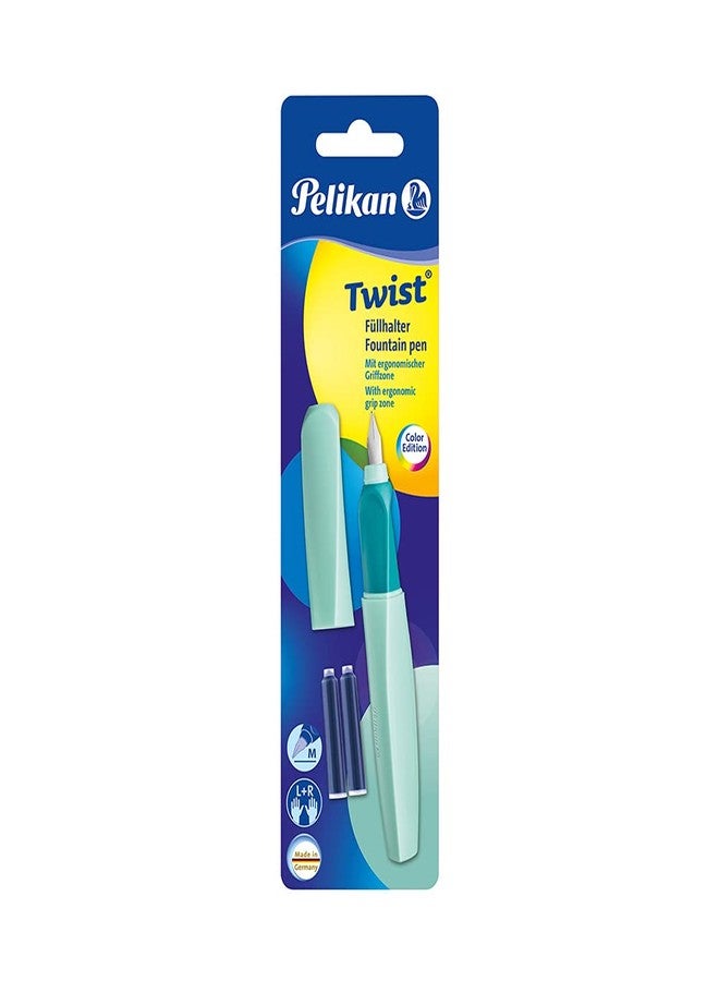 Pelikan Twist Neo Mint Fountain Pen, Stainless Steel - Image 1