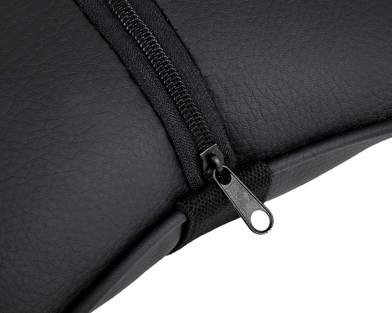 DS.DISTINCTIVE STYLE DS. DISTINCTIVE STYLE Car Neck Pillow 2 Pieces PU Leather Travel Pillow for Head Rest with Buckle Neck Support for Car Seat - Black - Image 5