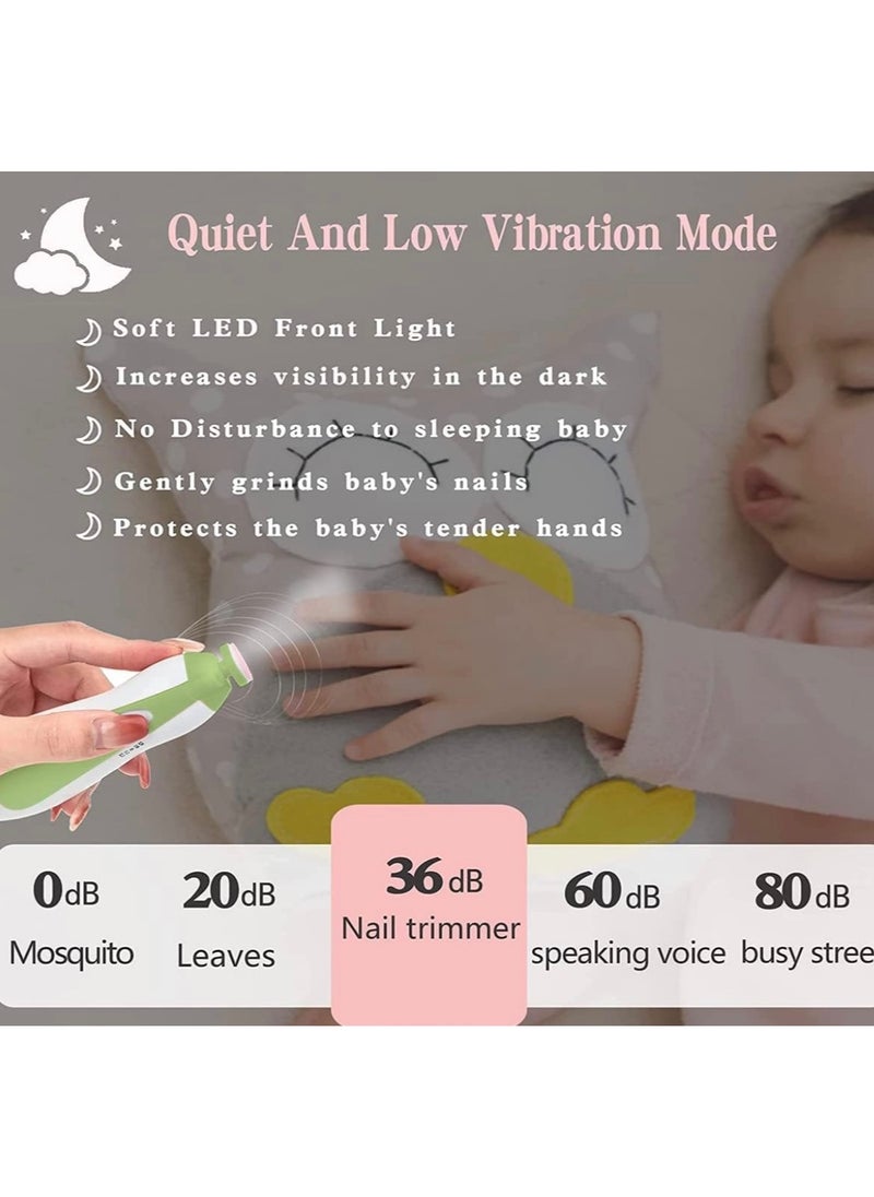Baby Electric Nail Trimmer and File Kit with LED Light, 6-in-1 Replacement Heads for Newborns and Toddlers, Trim, Polish, and Groom Fingernails & Toes (Green) - pzsku/Z03CED4B550DEB362A399Z/45/_/1734207288/24c34579-085c-4504-904d-f9a922f00417