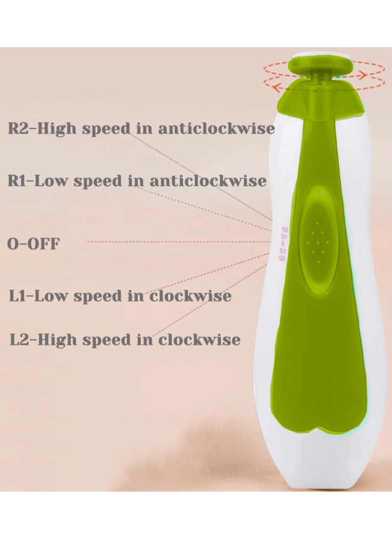 Baby Electric Nail Trimmer and File Kit with LED Light, 6-in-1 Replacement Heads for Newborns and Toddlers, Trim, Polish, and Groom Fingernails & Toes (Green) - pzsku/Z03CED4B550DEB362A399Z/45/_/1734207378/cd395c42-325e-4b69-98ac-e5c739b57774