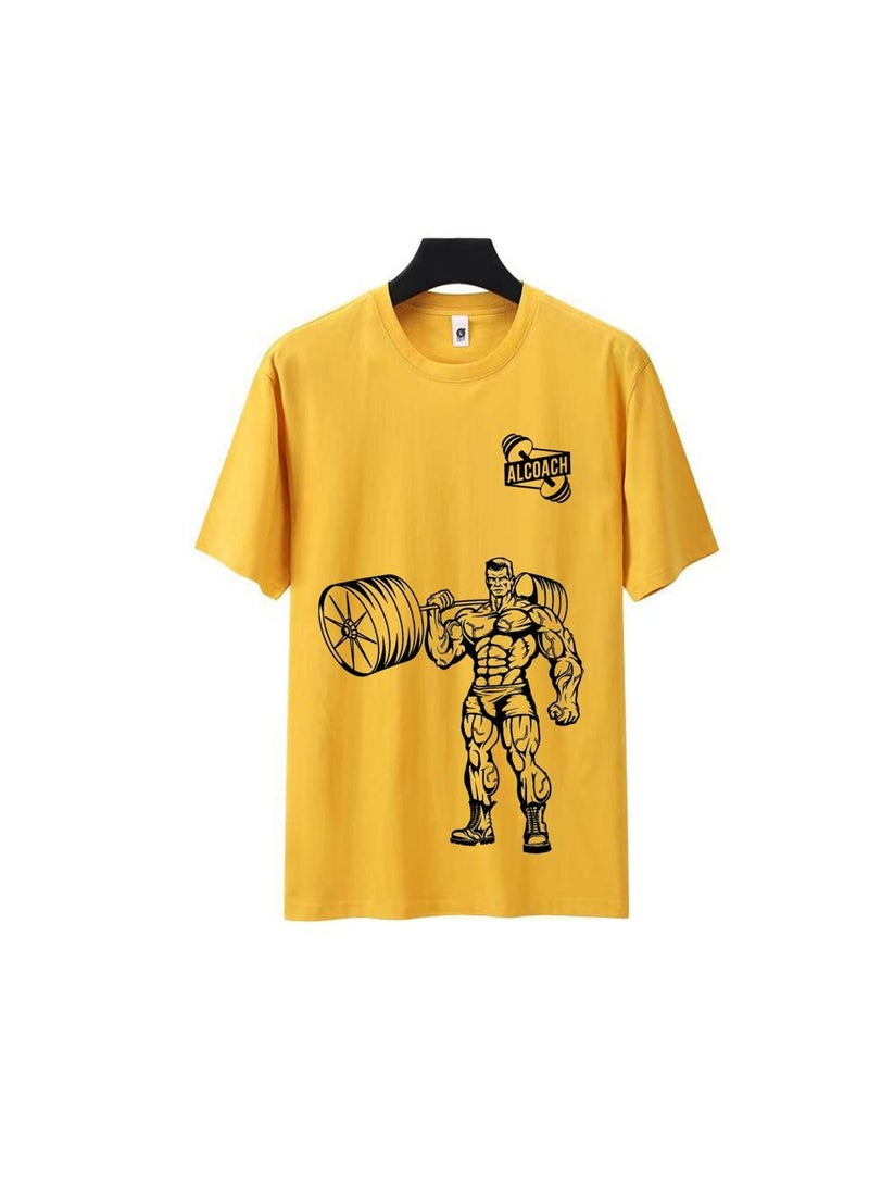 ALCOACH Men's Oversize T-shirt - ALCOACH - NEVER GIVE UP  Printed for exercise, gym and bodybuilding  - Image 4