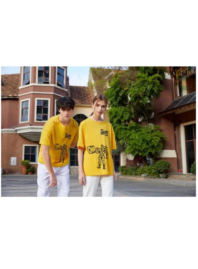 ALCOACH Men's Oversize T-shirt - ALCOACH - NEVER GIVE UP  Printed for exercise, gym and bodybuilding  - Image 3