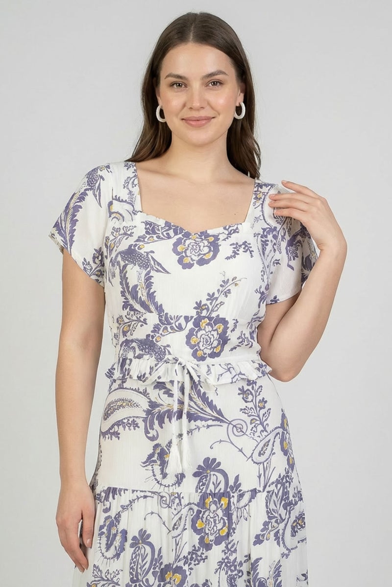 Willow & Whistle Women Allover Print Midi Dress, Multicolor - Image 2