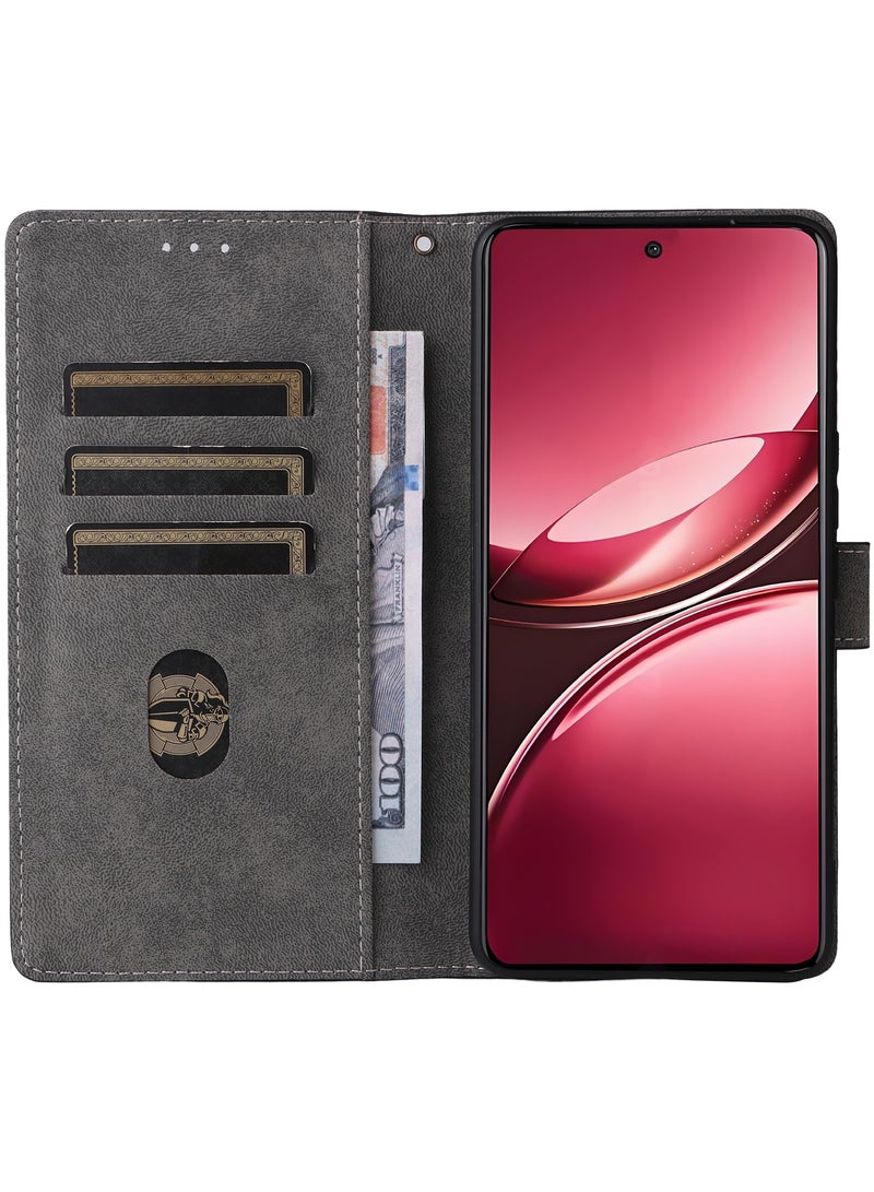 غطاء فليب لهاتف Vivo V50 مع حزام يد، غطاء هاتف قابل للطي من جلد PU يوفر حماية كاملة ومقاوم للصدمات، محفظة فوليوم بفرشاة مضادة للسرقة بتقنية RFID - Image 5