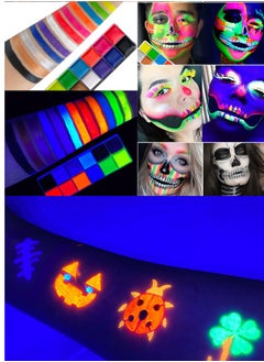 Generic 12 Colors Glow in The Dark Body Face Paint , Black Light Neon Luminous Body Paint Makeup Party Supplies, Professional Glow Face Painting Kit for Kids & Adults  - Image 2