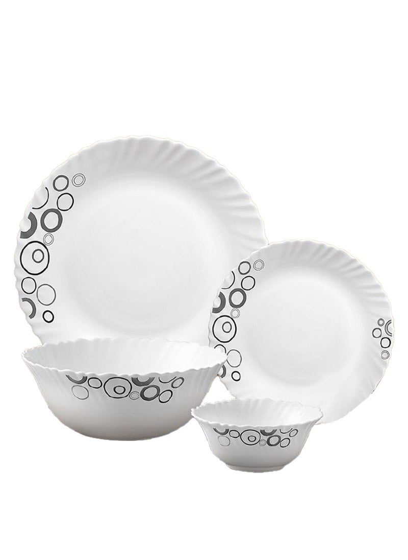 Laopala LaOpala Classic 44 Pcs Dinner Sets Glass Material  Plates Misty Drops Dinner Set Microwave Safe & Dishwasher Safe Minimalist Style Lightweight Bowls, Cups, Plates Set-Reusable  - Image 1