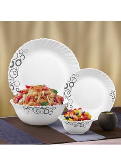 Laopala LaOpala Classic 44 Pcs Dinner Sets Glass Material  Plates Misty Drops Dinner Set Microwave Safe & Dishwasher Safe Minimalist Style Lightweight Bowls, Cups, Plates Set-Reusable  - Image 2