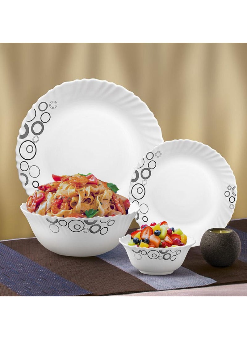 Laopala LaOpala Classic 44 Pcs Dinner Sets Glass Material  Plates Misty Drops Dinner Set Microwave Safe & Dishwasher Safe Minimalist Style Lightweight Bowls, Cups, Plates Set-Reusable  - Image 2