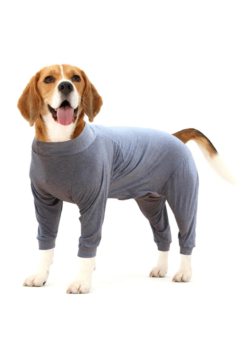 KASTWAVE Dog Recovery Suit, Professional Soft Breathable Dog Surgery Suit, Abdominal Surgical Suit, Prevent Licking Wounds, Dog Recovery Suit, Dog Pajamas, Long Sleeve Prevent Shedding, Large Grey - Image 1