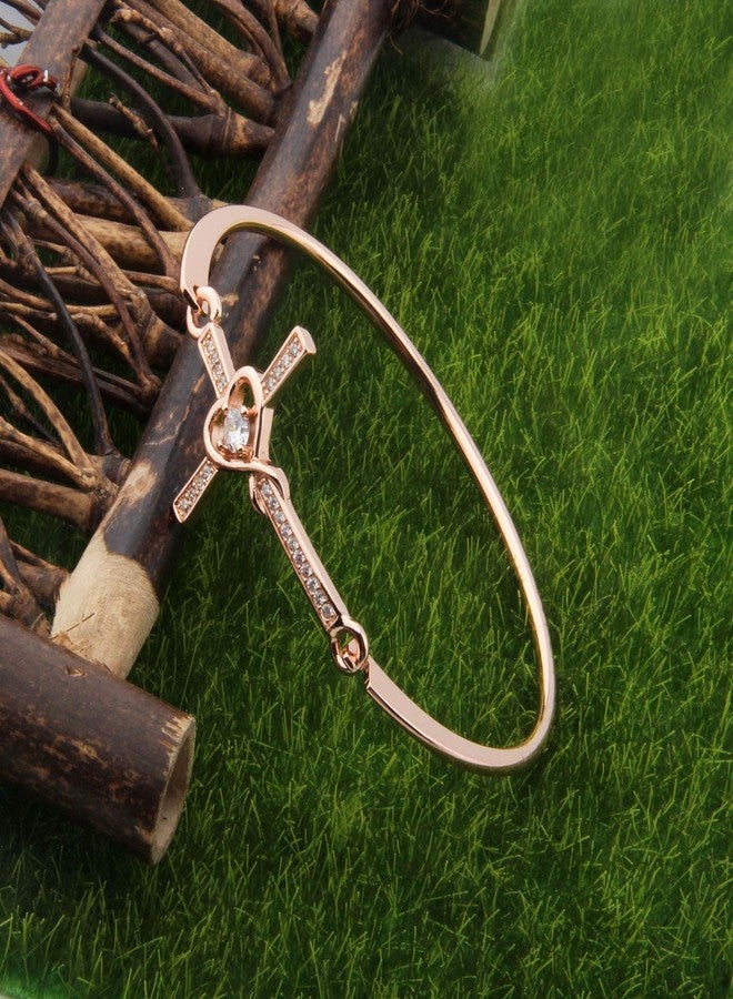 هولب سوار مسيحي من هولب، سوار إنفينيتي لوف هارت، سوار صليب، سوار صليب، هدية دينية للنساء (ذهبي وردي) - Image 4