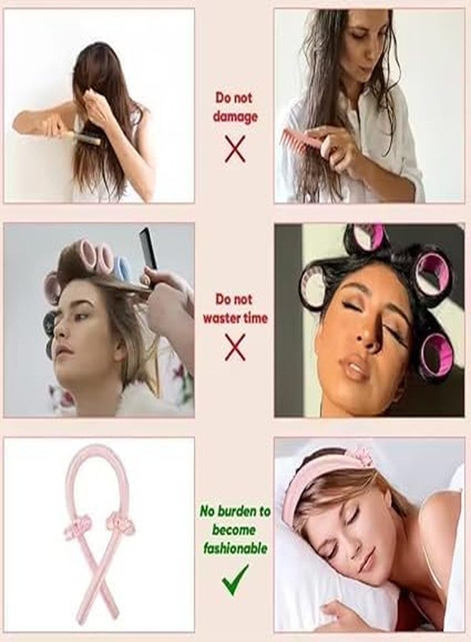 Mokvee Heatless Hair Curler for Women - Satin Curling Rod Headband + Accessories, No‑Heat Foam Rollers, Sleep‑In Silk Ribbon Set for Long Hair, Frizz Control Waves - Image 3