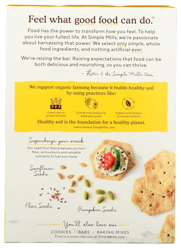 Simple Mills Organic Seed Crackers Everything Gluten Free Flax Seed Sunflower Seeds Corn Free LowCalorie Snacks Plant Based Nutrient Dense 425oz Pack of 1 - Image 5