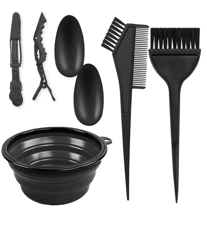 7Pcs Professional Salon Hair Coloring Dyeing Kit, Hair Bleach Dit Hair Coloring Products with Hair Dye Brushes, Hair Color Bowl, Hair Clips, Ear Covers - Image 1