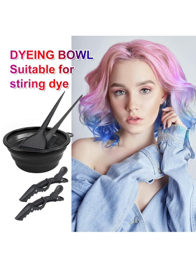 7Pcs Professional Salon Hair Coloring Dyeing Kit, Hair Bleach Dit Hair Coloring Products with Hair Dye Brushes, Hair Color Bowl, Hair Clips, Ear Covers - Image 2