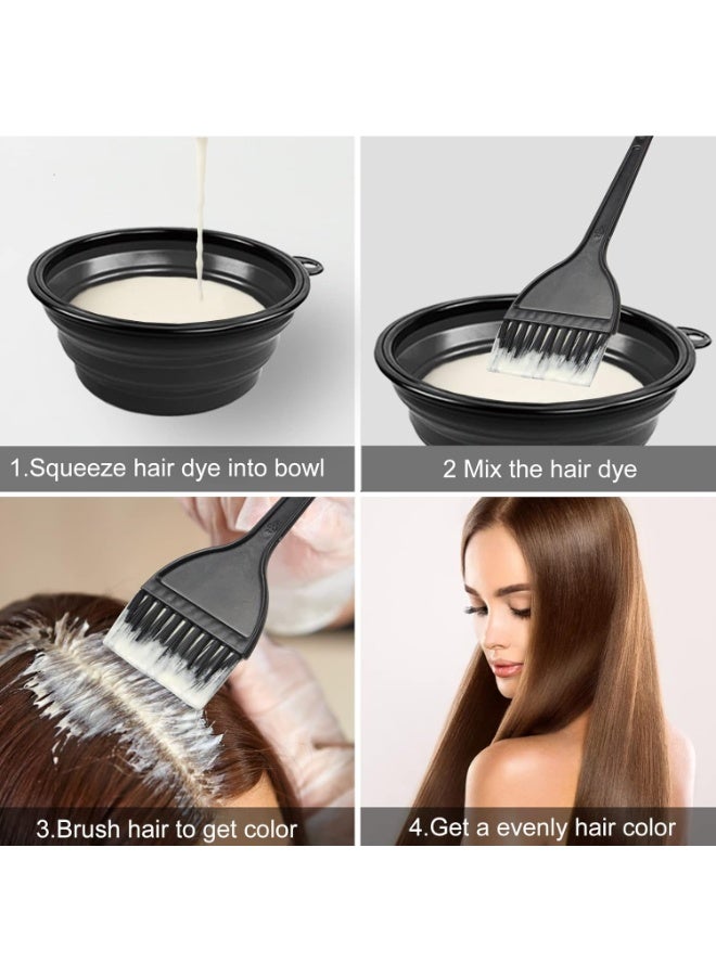 7Pcs Professional Salon Hair Coloring Dyeing Kit, Hair Bleach Dit Hair Coloring Products with Hair Dye Brushes, Hair Color Bowl, Hair Clips, Ear Covers - Image 3