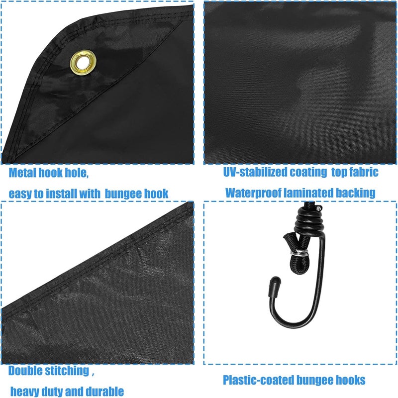 Pusonor Air Conditioner Covers for Outside Units, Central AC Cover for Outdoor Unit Heavy Duty Water-Resistant Top Cover 28 x 28 Inch, Black - Image 4