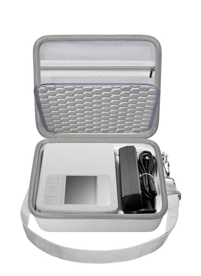 XForm - Hard Case for Canon SELPHY CP1500/CP1300/CP1200 Mini Mobile Photo Printer and Colour Ink Paper RP-108 Set with Adjustable Shoulder Strap - Bag Only (White) - Image 1