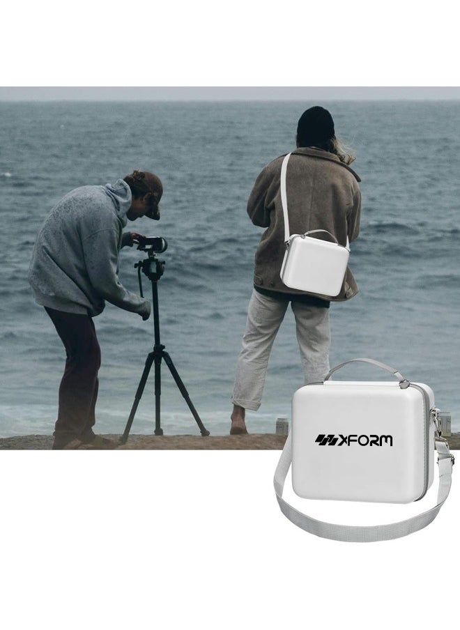 XForm - Hard Case for Canon SELPHY CP1500/CP1300/CP1200 Mini Mobile Photo Printer and Colour Ink Paper RP-108 Set with Adjustable Shoulder Strap - Bag Only (White) - Image 1