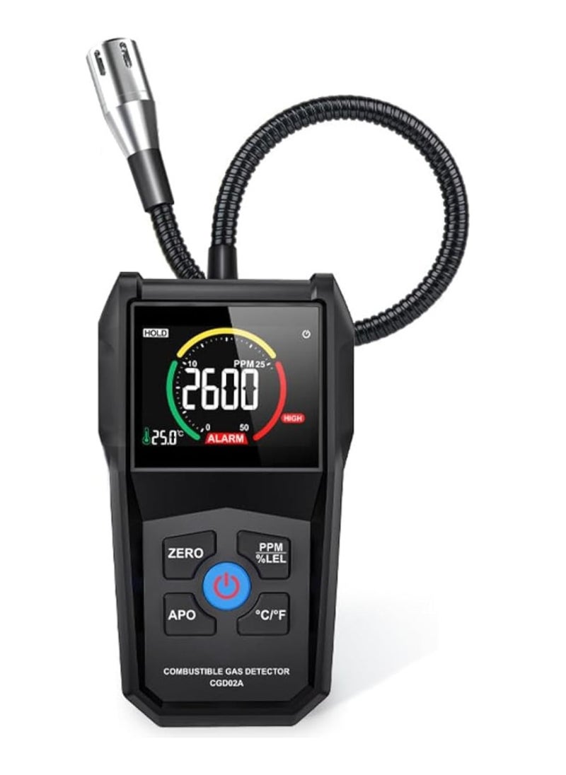 SYOSI - Gas Leak Detector, Propane Flammable Gas Sniffer Combustible Gas Leak Detector with Color LCD Display, Temperature Measure, Flexible Probe Locates Natural Gas Methane Propane Ethanol - Image 1