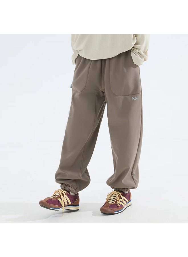 Mipoo 25 Autumn Winter New Children's Warm Windproof Cuffed Pants Sandstone Brown 160cm - Image 1