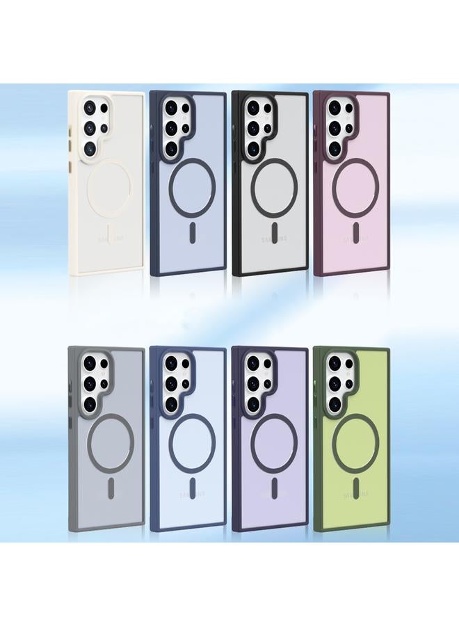 S-TOP Case For Samsung Galaxy S22 Ultra 5G Metal Button Skin Feel Matte MagSafe Shockproof Phone Case - Image 2