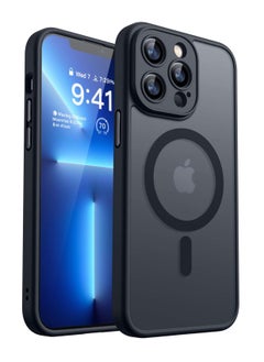 ESCASE Magnetic Cover for iPhone 13 Pro Max 6.7 Inch, MagSafe Compatible, Full Camera Protection, Translucent Matte Slim Protective Shockproof Case, Black  - Image 1