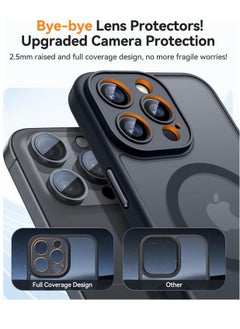 ESCASE Magnetic Cover for iPhone 13 Pro Max 6.7 Inch, MagSafe Compatible, Full Camera Protection, Translucent Matte Slim Protective Shockproof Case, Black  - Image 3