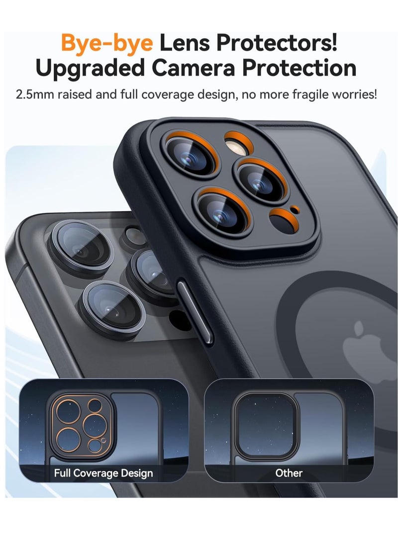 ESCASE - Magnetic Cover for iPhone 13 Pro Max 6.7 Inch, MagSafe Compatible, Full Camera Protection, Translucent Matte Slim Protective Shockproof Case, Black - Image 1