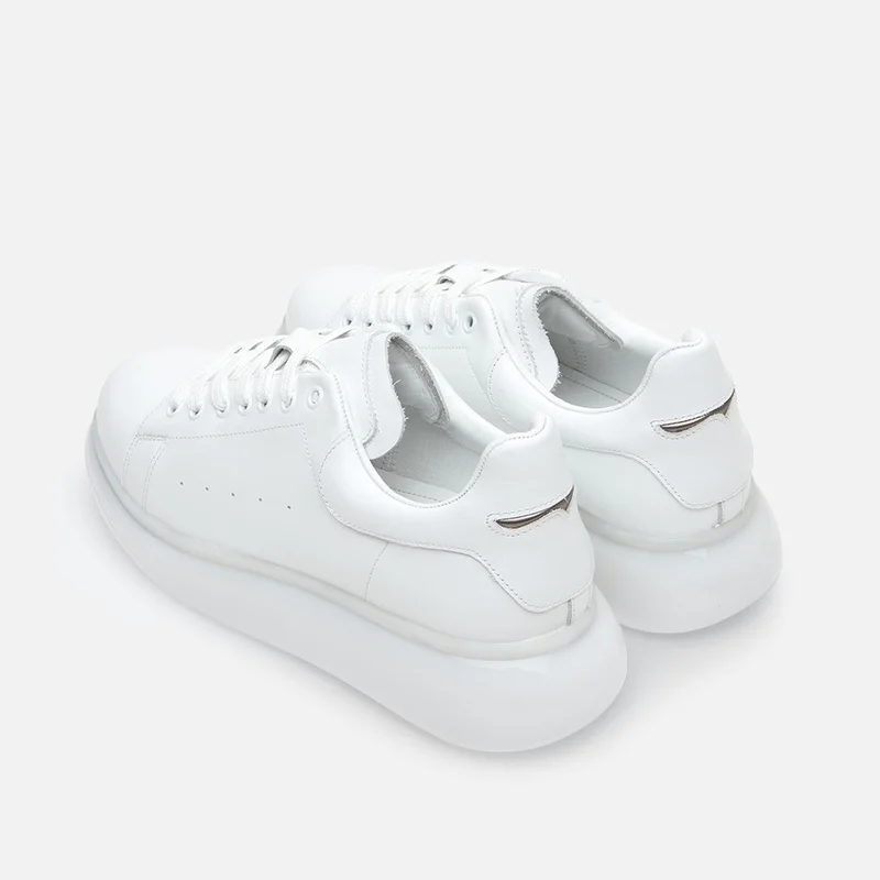 Hotiç Genuine Leather White Men's Casual Shoes