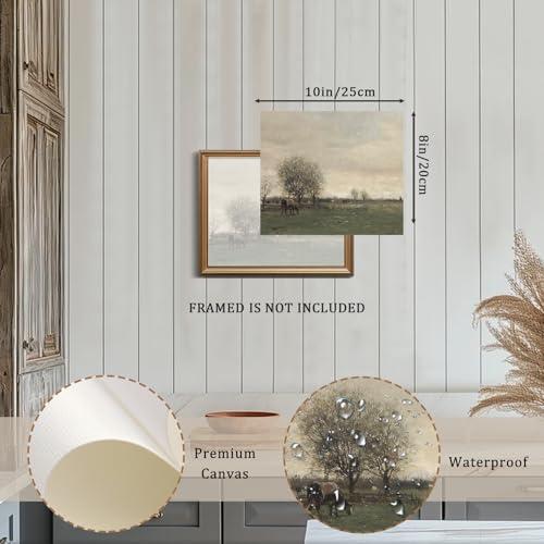 XOCUUI Vintage Landscape Canvas Wall Art, Vintage Classical Rural Hill Prints, The Vast Grassland Classic Wall Prints Modern Farmhouse Bathroom Office Decor - 8x10in Unframed - Image 3