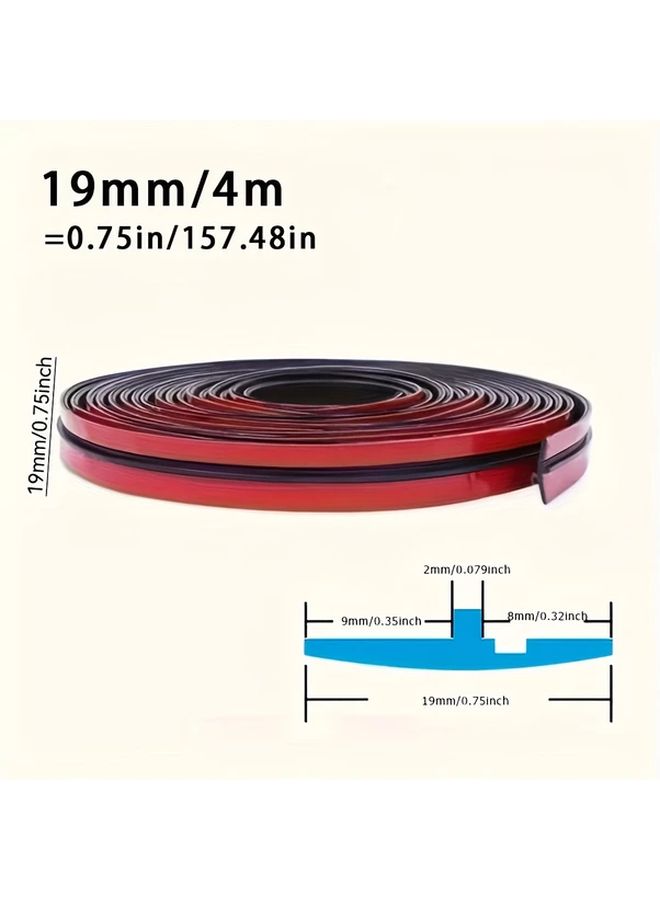 4 Meter 157.48 Inch Car Windshield Seal Rubber Strip Auto Roof Window Edge Sticker Noise Proof Sound Insulation Waterproof Dustproof Weatherstrip Automobile Sealing Strips - Image 2