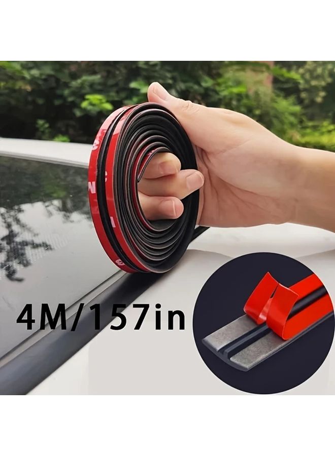 4 Meter 157.48 Inch Car Windshield Seal Rubber Strip Auto Roof Window Edge Sticker Noise Proof Sound Insulation Waterproof Dustproof Weatherstrip Automobile Sealing Strips - Image 5