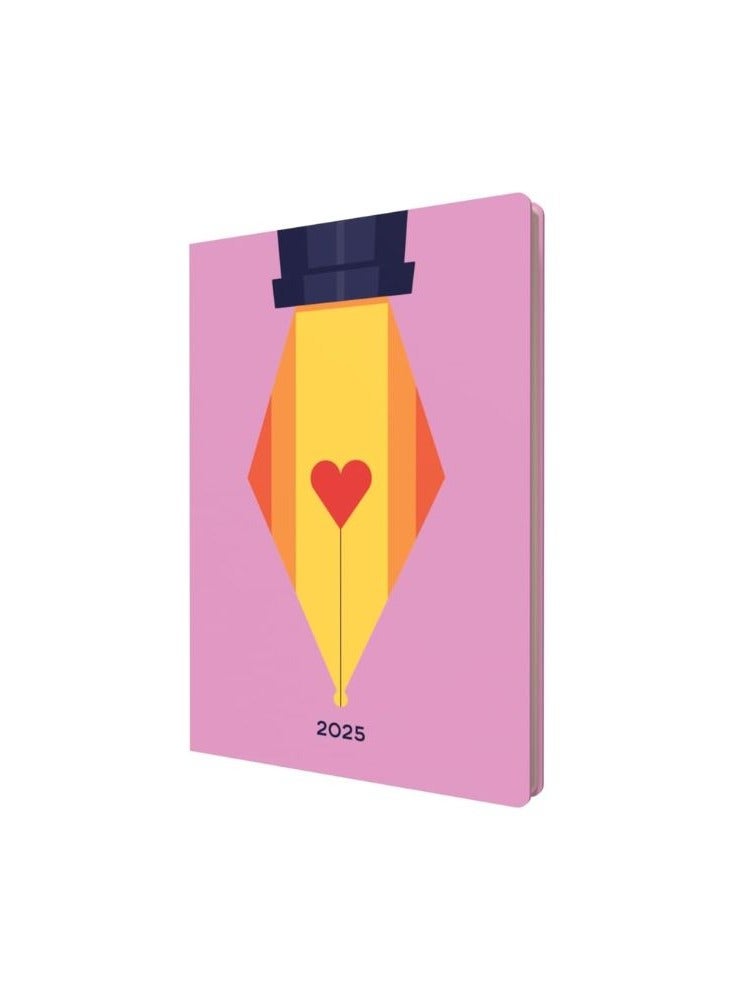 Collins Collins Peace, Love & Understanding 2025 Planner - A5 Week to View Diary - Pink - (E-PLU153.FP-25) - Stylish Weekly Eco Diary with Recycled Paper  - Image 1