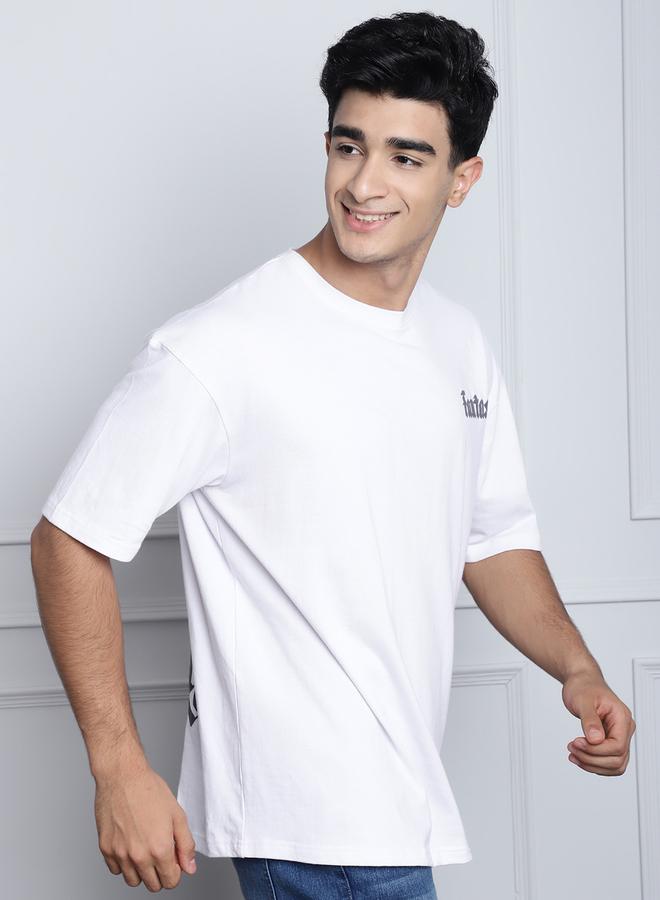 Take Two Men White Oversized Graphic Print T-Shirt By Door74 - Image 4